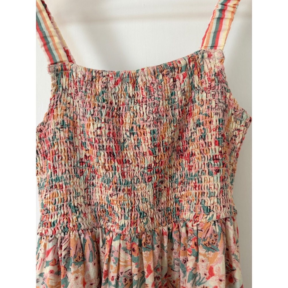 Marine Layer Selene Maxi Dress M Superbloom Floral Tencel Linen Smocked Boho - Picture 6 of 12